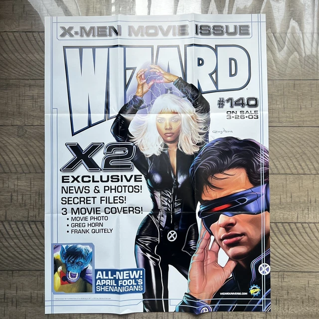 Wizard #140 X-Men Cyclops & Storm Promo Poster 19" x 25" Marvel 2003 Greg Horn