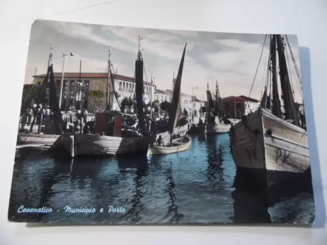 Cartolina Viaggiata "CESENATICO Municipio e Porto"  1955