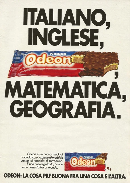 U0576 Snack The Chocolate Nougat Odeon, Advertising Vintage 1980, 20 X 28 CM