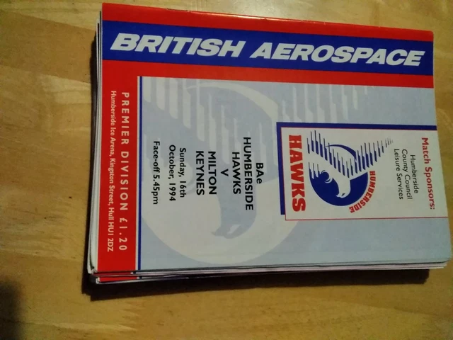 1994/95 Humberside Hawks V Milton Keynes Kings Ice Hockey 16/10