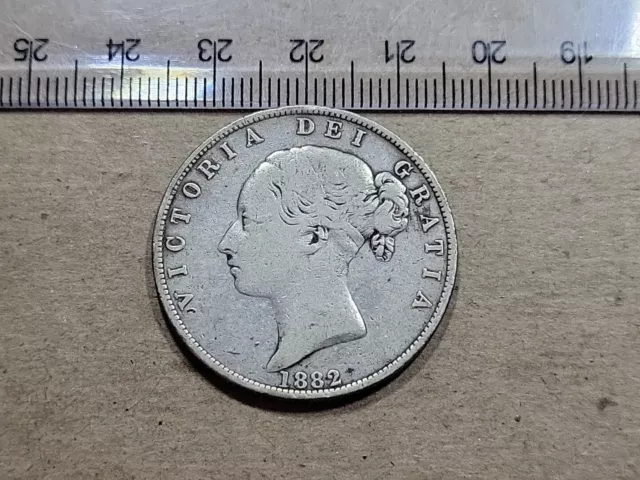Great Britain   Half Crown 1882 KM-756  0.925 Silver Coin  112523-9