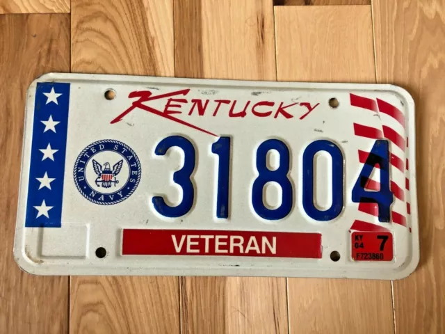 Kentucky Navy Veteran License Plate