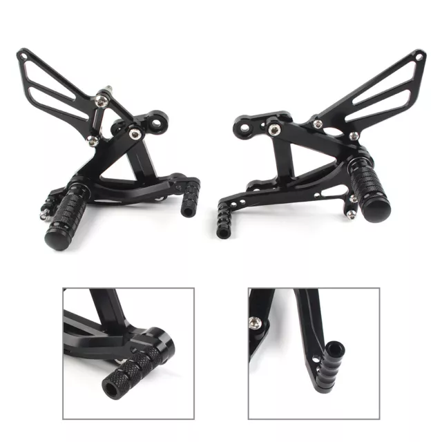 1Set Motorcycle Rear Rearsets Foot Peg Pedal for Kawasaki Ninja ZX6R 03 04 Black