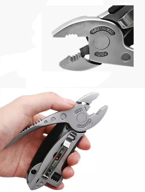 Portable Multi-Function Adjustable Wrench Jaw Screwdriver Pliers Survival Tool