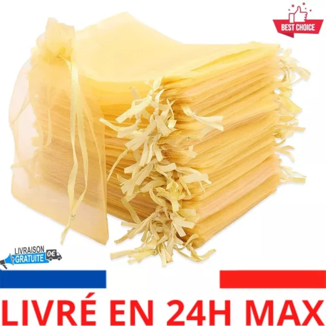 Carehabi lot de 100 sachets organza cadeau pochettes sac mariage dragée bijou FR