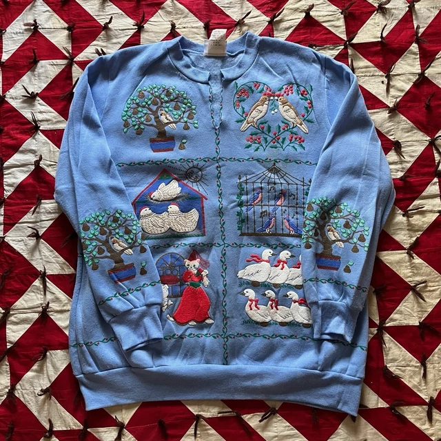 Vintage Crazy Cat Crewneck Sweatshirt Women’s Medium As Is Flaws Wear Cute