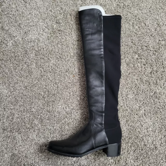 Stuart Weitzman Reserve Knee High Boots Black Leather Women's Size 7 M