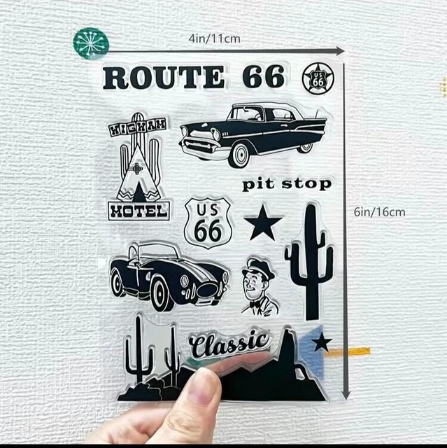 American Route 66 Sentiment New Silicon Transparent Stamp Seal Card Making