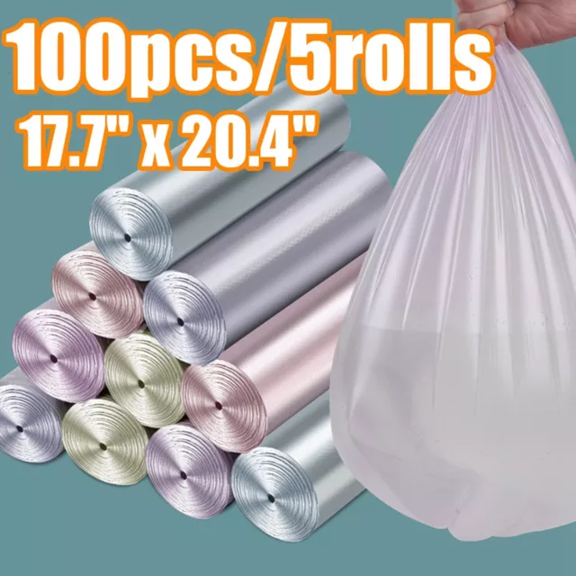 75pcs 4 Gallon Bathroom Small Trash Bags, 5 Rolls/pack, Disposable Thin Garbage  Bags, For Kitchen, Bathroom, Office, Restaurant Cleaning (pink)