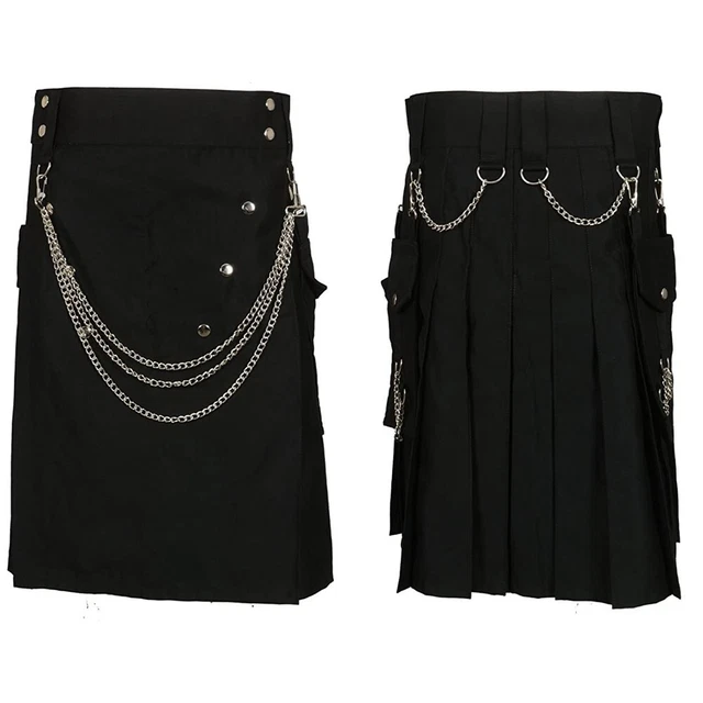 Gonna Scozzese Abbigliamento Corta Personalità Gonna Pieghevole Solid Tradizionale