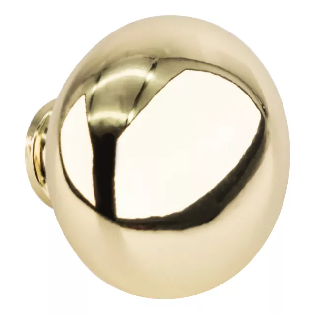 Polished Brass Transitional Mushroom Round Cabinet Knob 1-1/2" Diameter For Kit