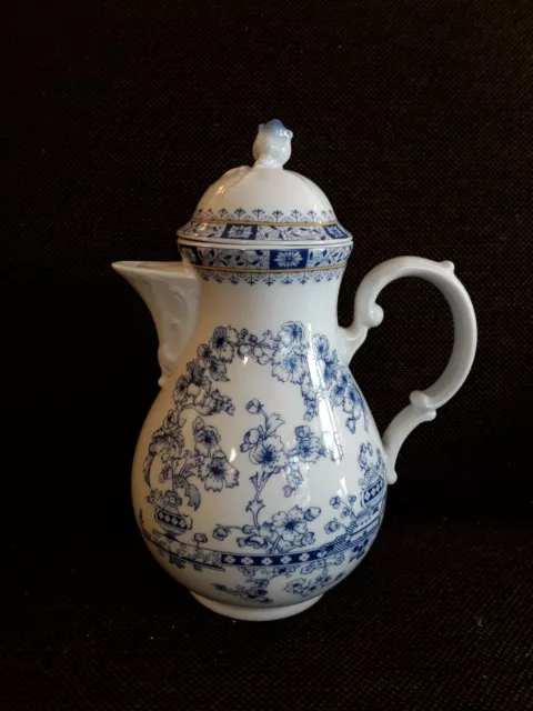 Kaffeekanne  Bavaria Porzellan weiß glasiert Goldrand china blau vintage