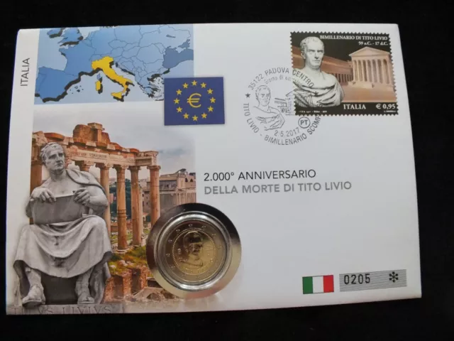 2 Euro Numisbrief Italien 2017 Sehr Rar