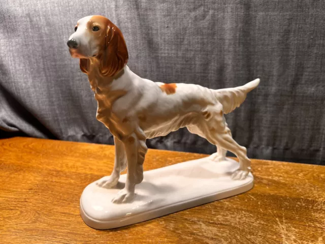 Hertwig Katzhutte Porcelain Dog Figurine English Pointer Spaniel German Antique