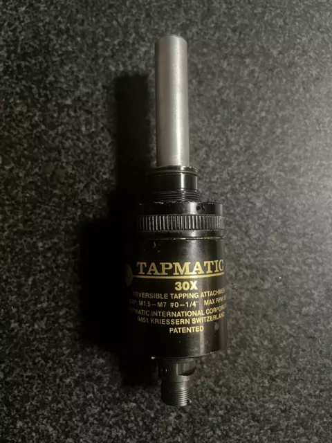 TAPMATIC 30x #0 to 1/4" REVERSIBLE TAPPING HEAD ATTACHMENT w/ 1/2 shank