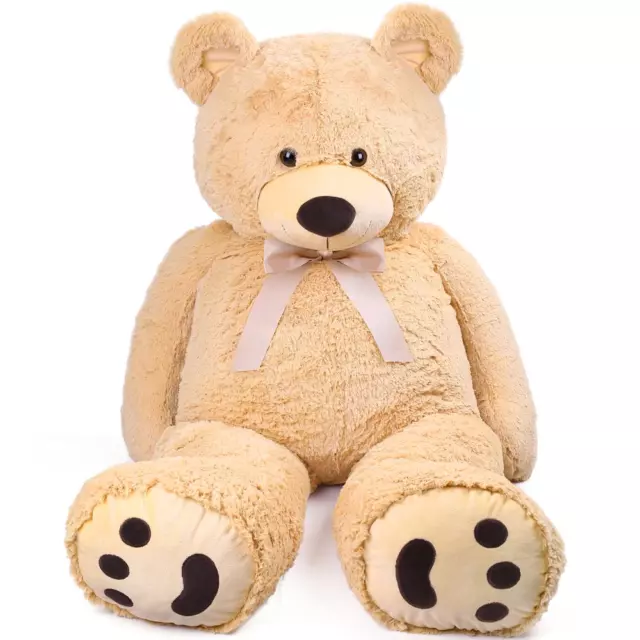 5 Foot Giant Teddy Bear, Beige Stuffed Animal Plush Toy Gift.