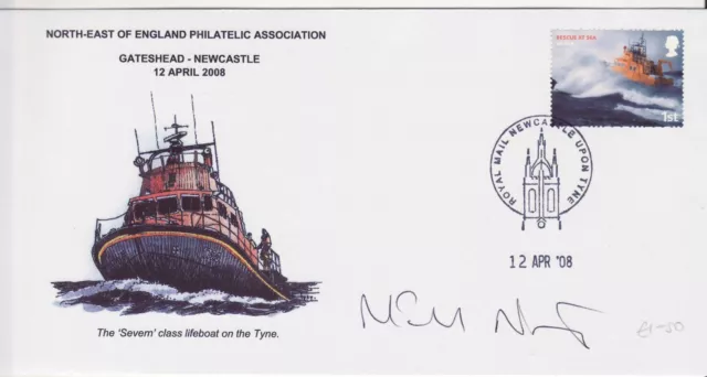 GB Stamps Souvenir Cover- N.East Philatelic Convention, RNLI lifeboat, Tyne 2008