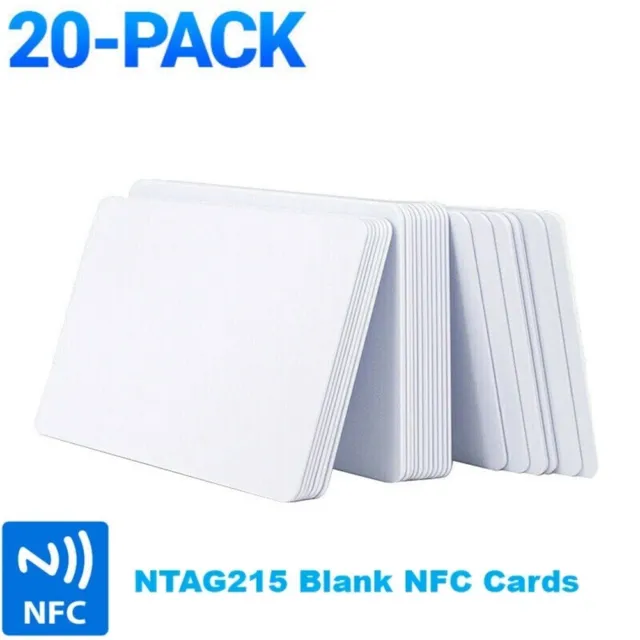 20-Pack NTAG215 Blank NFC Cards PVC Tags NTAG 215 Compatible With TagMo Chip