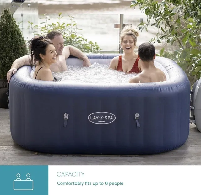 Lay-Z-Spa Hawaii AirJet 6 Person Hot Tub - Blue NEW BOXED