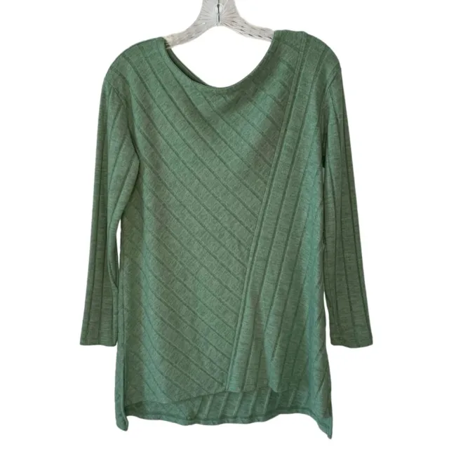 ANTHROPOLOGIE MAEVE Devin Green Wide Ribbed Women's Knit Tunic Top Size Small