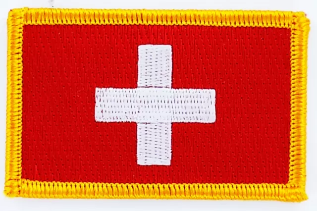 Patch Ecusson Brode Drapeau Suisse Insigne Thermocollant Neuf Flag Patche