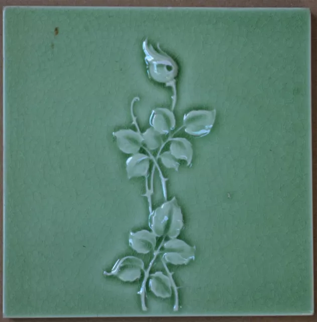 GERMANY - ANTIQUE ART NOUVEAU MAJOLICA TILE c1900