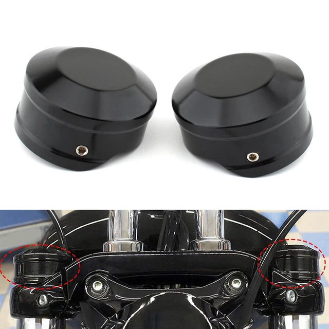 Motorrad Achsabdeckung Schädel Design - CNC Aluminium Harley Vorderachse Cover - Schwarz