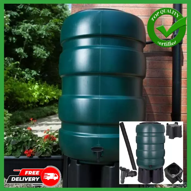 Garden Water Butt Kit RainWater Collector with tap,Filler,Stand, Lid - 230 Litre