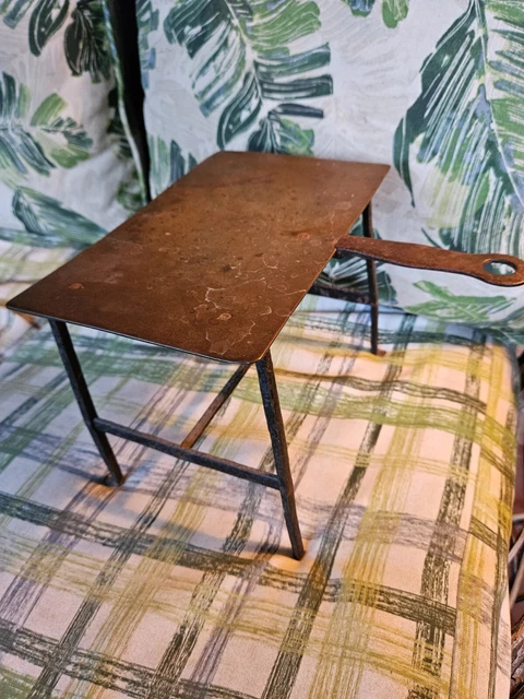 Late 17th Early 18th Century Pilgrim Period Brass Top Wrought Iron Trivet Rare