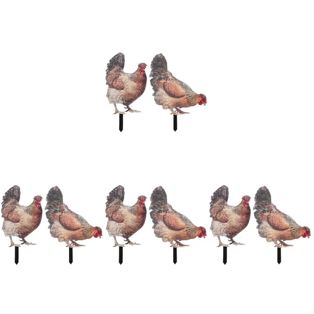 8 Pcs Lawn Chicken Garden Animal Garden Chicken Insert Yard Sign