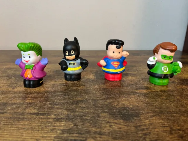 Fisher-Price Little People Super Heroes DC 4 Batman*Superman*Joker*Green Lantern
