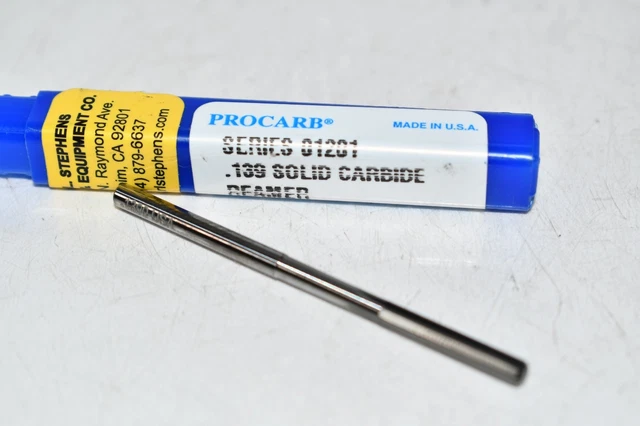 NEW Procarb Series- 01201 .139'' Solid Carbide Reamer USA