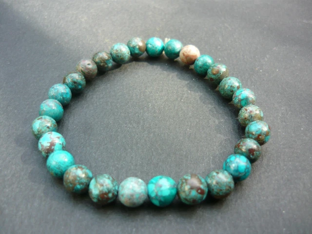 Bracelet turquose extensble vntage avec lamelles en turquose