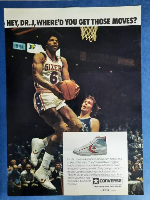Julius Dr. J Erving Signed Vintage Converse Basketball Shoe (PSA