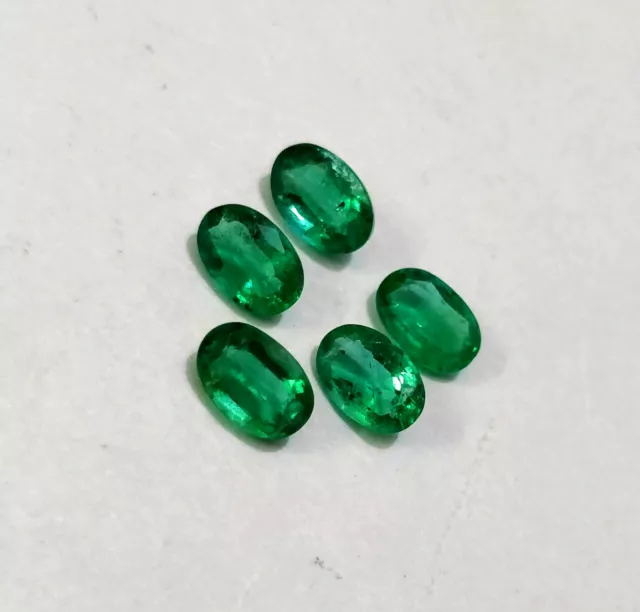 6x4 mm Oval cut Natural Zambian Emerald Gemstones Loose Emeralds Green Fire oval