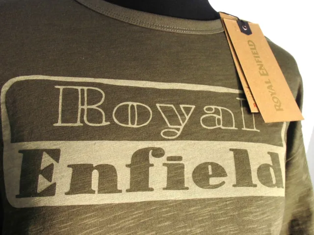 Royal Enfield - Maglietta - Olive - Taglia L - Logo Beige