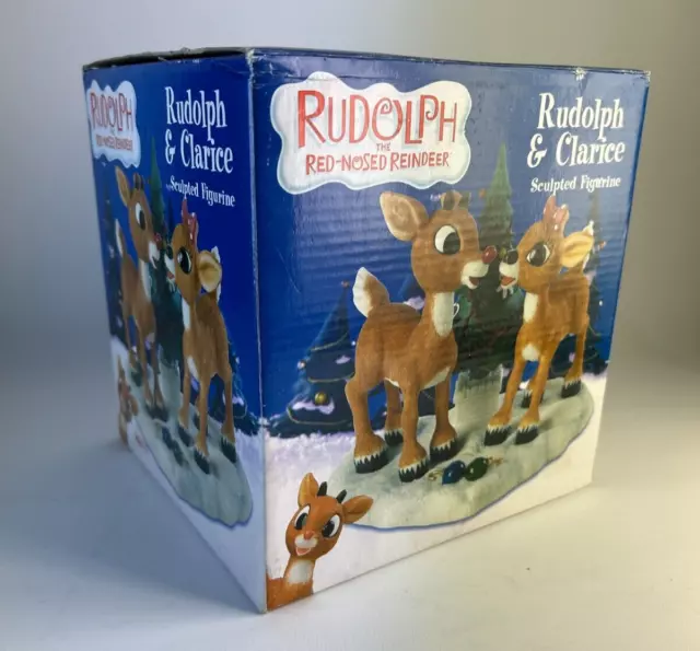 Enesco Rudolph & Clarice Sculpted Figurine Christmas Holidays Red Nosed Reindeer