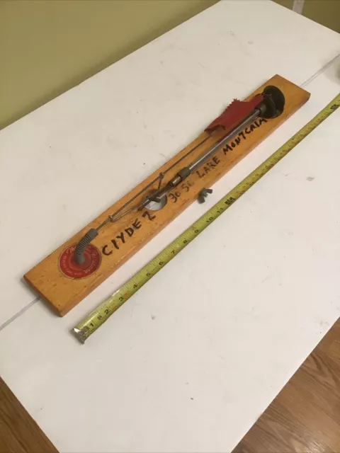 VINTAGE THE ARTIC Fisherman ice fishing Tip Up Beaver Dam Wisconsin Wood  $49.95 - PicClick