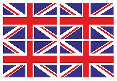 4pcs Bandiera Regno Unito Union Jack UK Vinile Auto Moto Adesivo Decal 90x60mm