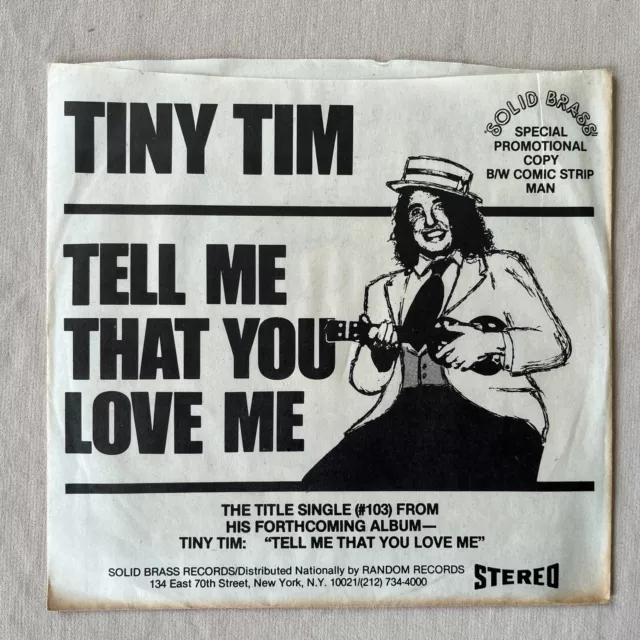 TINY TIM Comic Strip Man (Biff, Bam, Slam) 1981 7" Single Solid Brass #101 - VG+