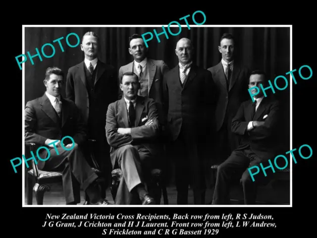 OLD LARGE HISTORIC PHOTO OF NEW ZEALAND MILITARY VICTORIA CROSS WINNERS c1929