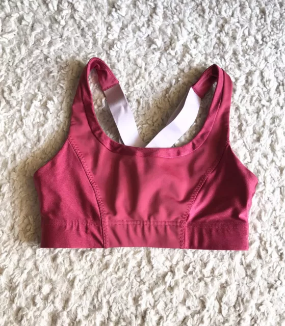 FABLETICS Silber Sport-BH Crop Top Bustier Bralette Nude Pink S High Support Rot