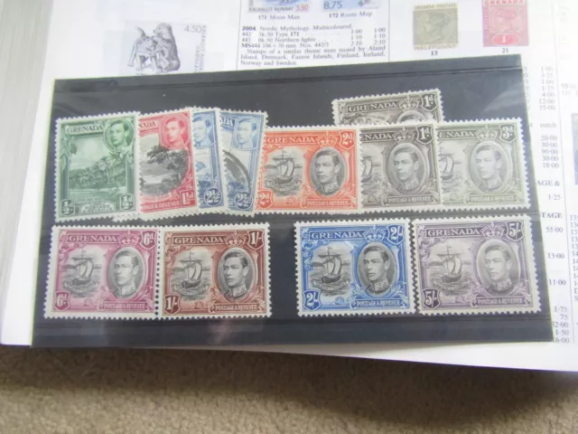 Grenada George VI 1938 set to 5/- lightly hinged and 2 used examples