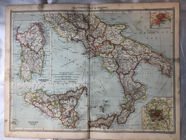 ANTIQUE MAP OF Southern Italy And - Antique Map Of Southern Italy And Sicily Circa.webp
