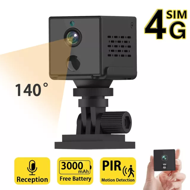 1080P 4G Sim Card FHD IP Camera Battery Panel GSM CCTV Outdoor Mini Security Cam