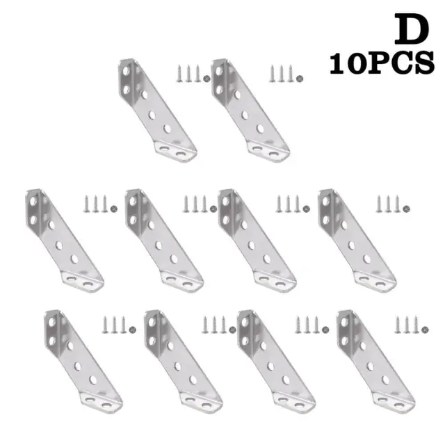 10-30x Angle Fasten Connector Furniture Triangle Stainless-Steel Corner Bracket