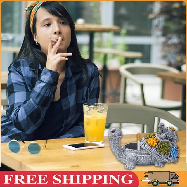 Resin Cigarettes Ash Tray Waterproof Turtle-shaped Handmade Ornaments for Office