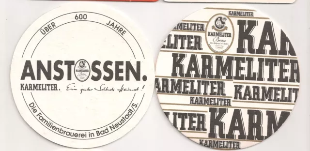 Karmeliter Bräu, Bad Neustadt - Bierdeckel "ANSTOSSEN."