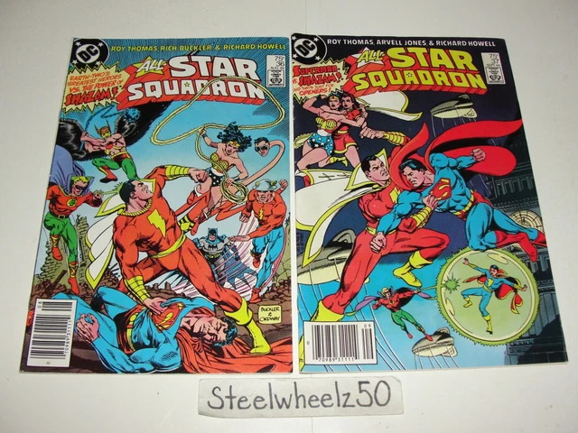 All Star Squadron #36 & 37 Comic Lot DC 1984 Newsstand JSA Shazam Vs Superman