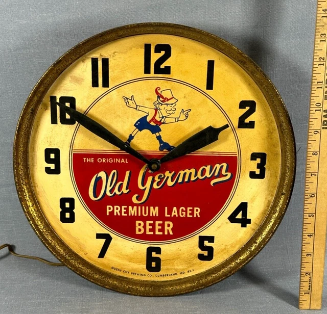 Vintage Old German Premium Lager Beer Advertising Clock - Rare!